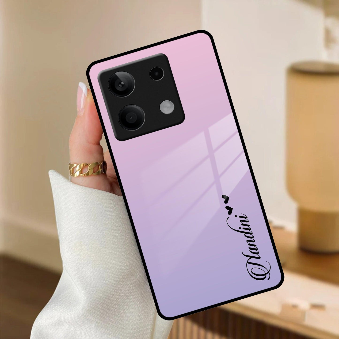 Pink Gradient Glass Case Cover For Redmi/Xiaomi