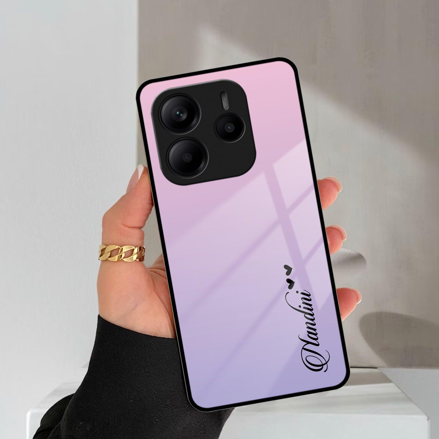 Pink Gradient Glass Case Cover For Redmi/Xiaomi