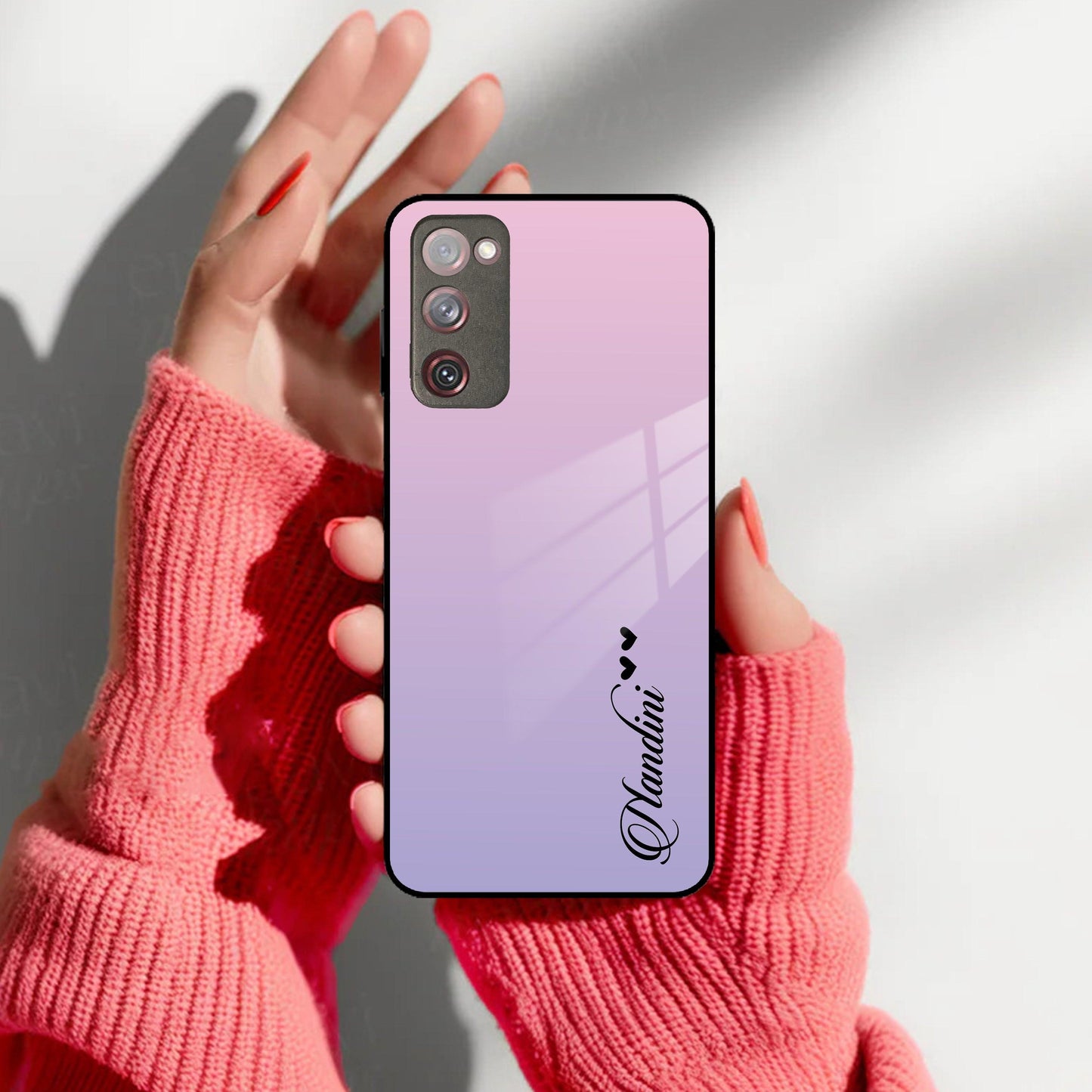 Pink Gradient Glass Case Cover For Samsung