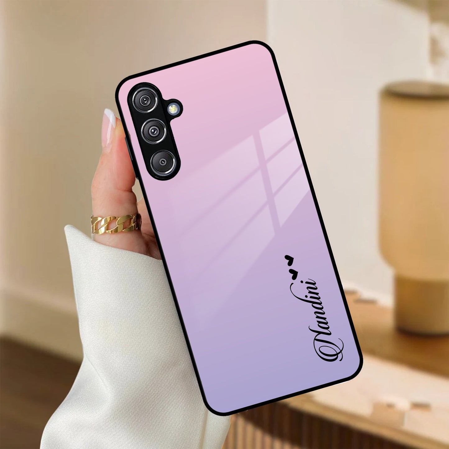 Pink Gradient Glass Case Cover For Samsung