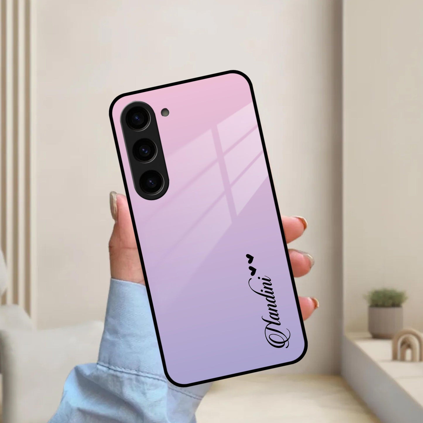 Pink Gradient Glass Case Cover For Samsung