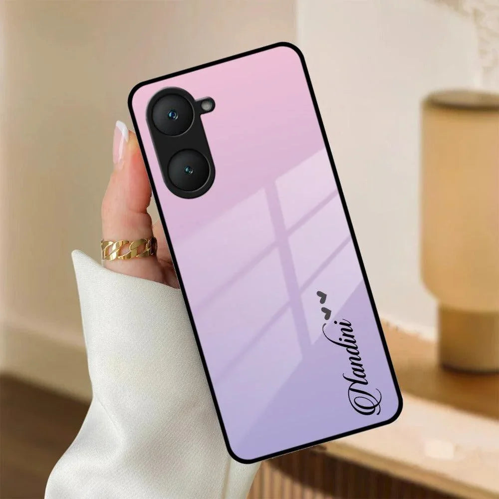 Pink Gradient Glass Case Cover For iQOO - ShopOnCliQ