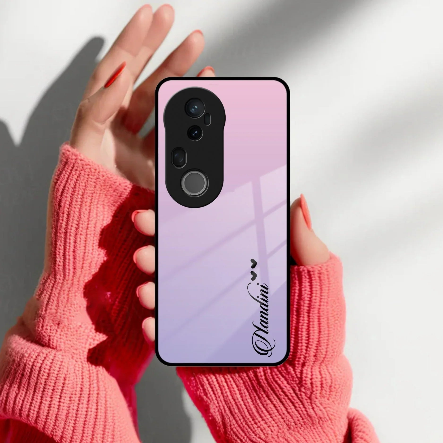 Pink Gradient Glass Case Cover For Vivo - ShopOnCliQ