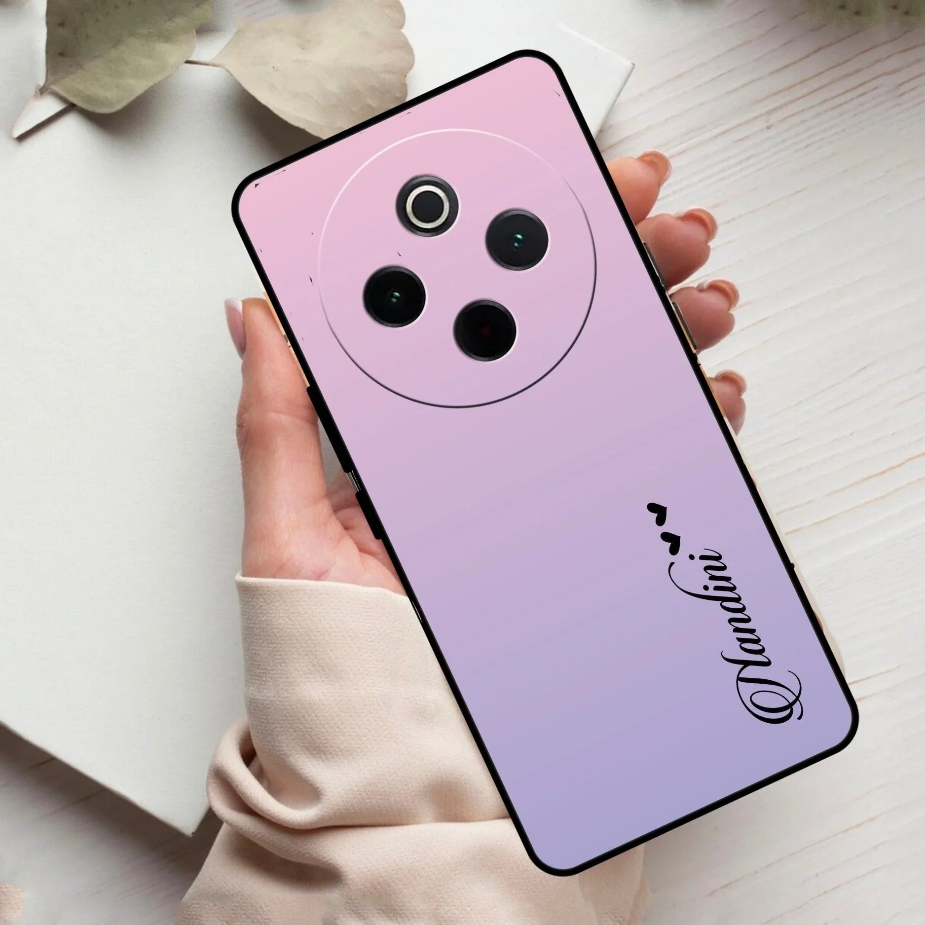 Pink Gradient Glass Case Cover For Vivo - ShopOnCliQ