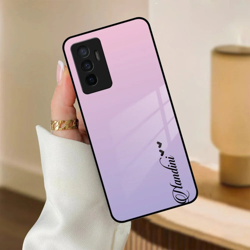 Pink Gradient Glass Case Cover For Vivo - ShopOnCliQ