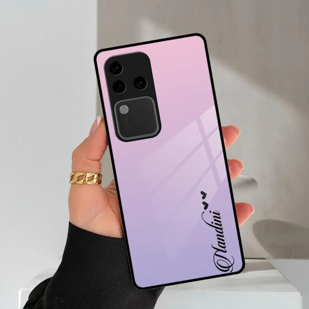 Pink Gradient Glass Case Cover For Vivo - ShopOnCliQ