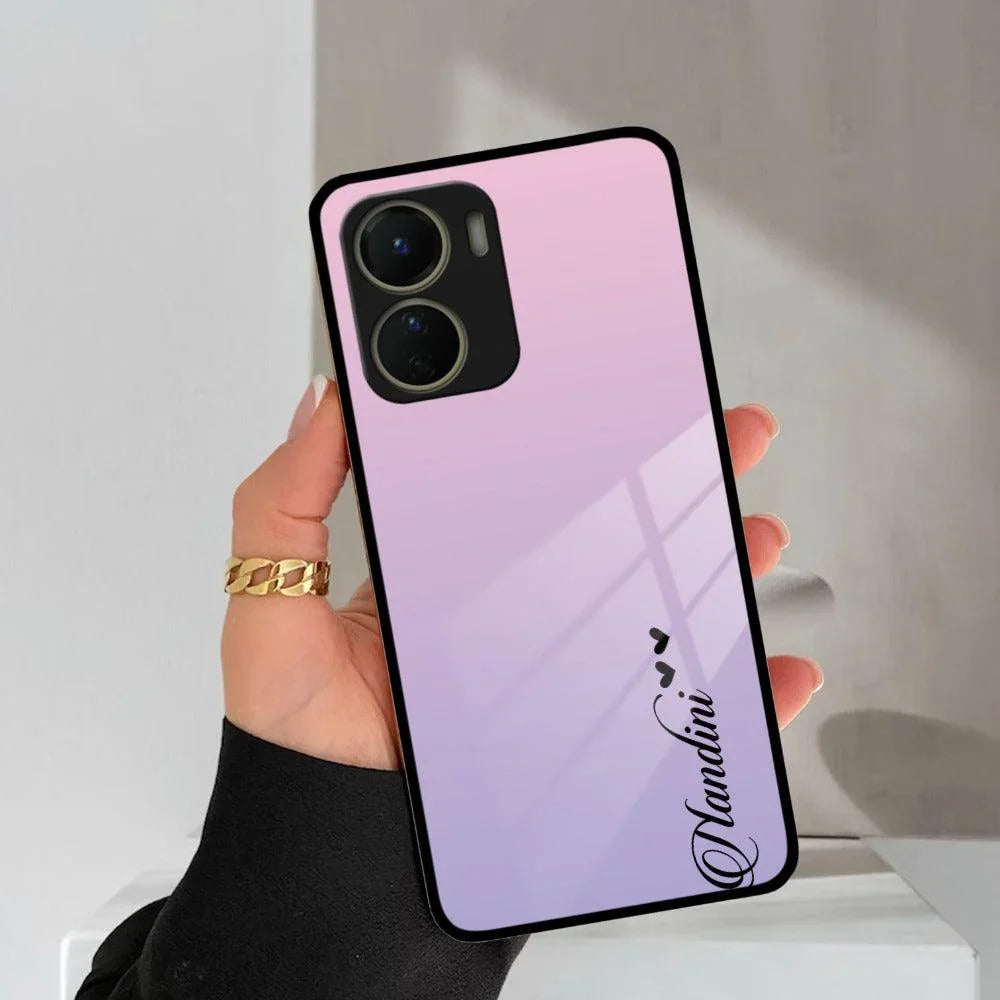Pink Gradient Glass Case Cover For Vivo - ShopOnCliQ