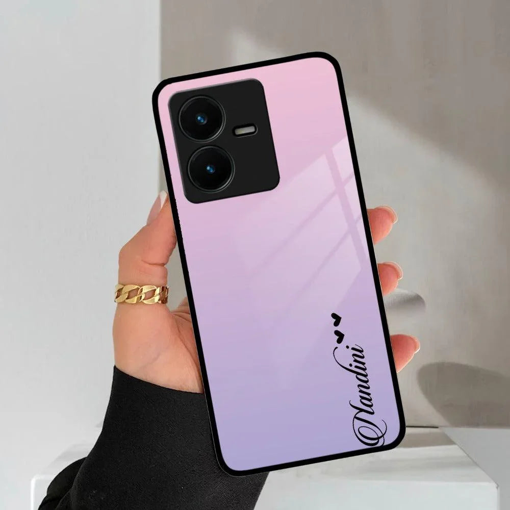 Pink Gradient Glass Case Cover For Vivo - ShopOnCliQ