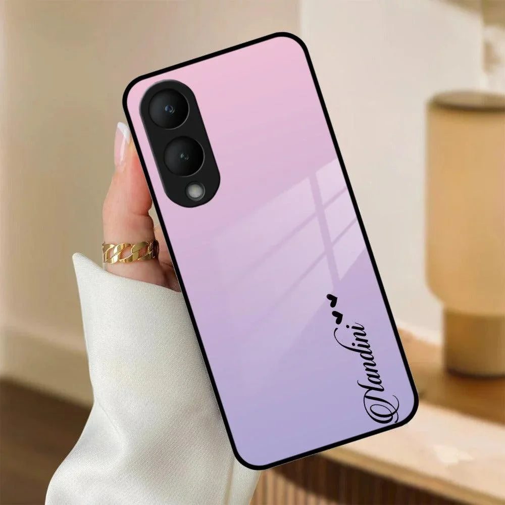 Pink Gradient Glass Case Cover For Vivo - ShopOnCliQ