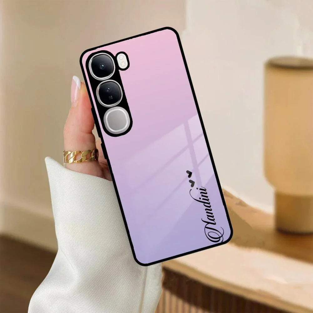 Pink Gradient Glass Case Cover For Vivo - ShopOnCliQ