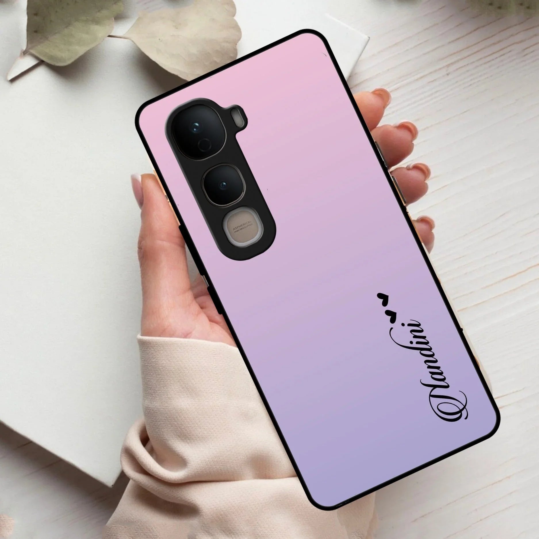 Pink Gradient Glass Case Cover For Vivo - ShopOnCliQ