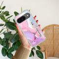 Pink Gradient Marble Customize Transparent Silicon Case For Google Pixel 9
