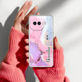 Pink Gradient Marble Customize Transparent Silicon Case For iQOO 15R 5G