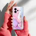 Pink Gradient Marble Customize Transparent Silicon Case For iQOO Neo 10R 5G