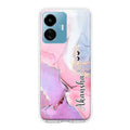Pink Gradient Marble Customize Transparent Silicon Case For iQOO Z6 Lite 5G