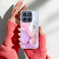 Pink Gradient Marble Customize Anti Yellow Case For Motorola Edge 60 Pro 5G