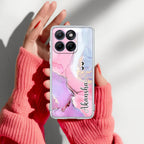 Pink Gradient Marble Customize Anti Yellow Case For Motorola Edge 60 Stylus 5G