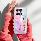 Pink Gradient Marble Customize Anti Yellow Case For Motorola Signature 5G
