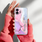 Pink Gradient Marble Customize Anti Yellow Case For Nothing Phone 2