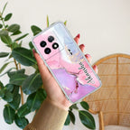 Pink Gradient Marble Customize Anti Yellow Case For OnePlus 11R 5G