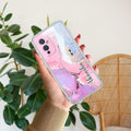 Pink Gradient Marble Customize Anti Yellow Case For OnePlus 9