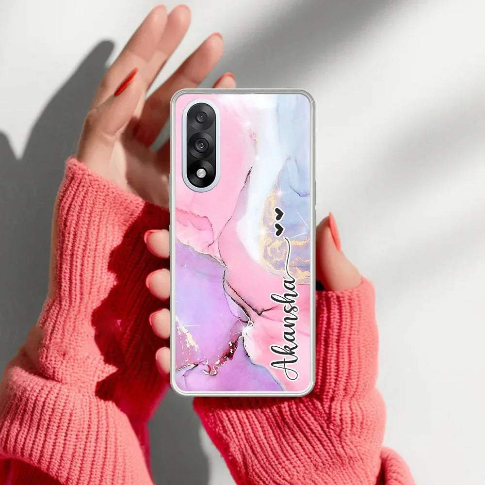 Pink Gradient Marble Customize Transparent Silicon Case For OnePlus - ShopOnCliQ