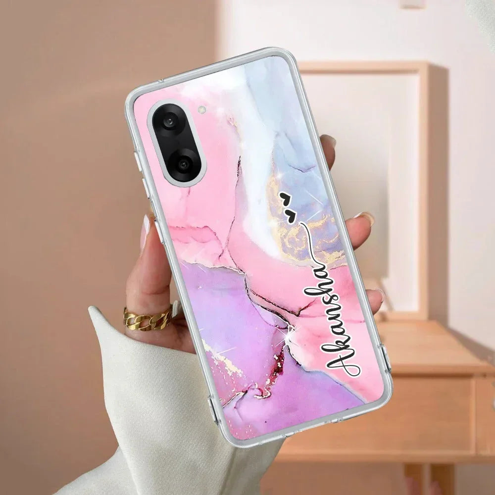 Pink Gradient Marble Customize Transparent Silicon Case For OnePlus - ShopOnCliQ