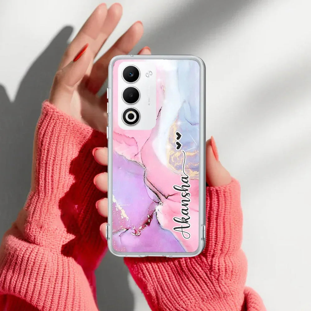 Pink Gradient Marble Customize Anti Yellow Case For Oppo A5 5G