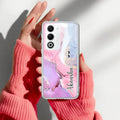 Pink Gradient Marble Customize Anti Yellow Case For Oppo A5 5G