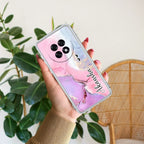 Pink Gradient Marble Customize Anti Yellow Case For Oppo F31 Pro Plus 5G