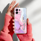Pink Gradient Marble Customize Anti Yellow Case For Oppo K13 5G