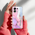 Pink Gradient Marble Customize Anti Yellow Case For OPPO K13 Turbo 5G