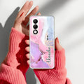 Pink Gradient Marble Customize Anti Yellow Case For Oppo K13x 5G