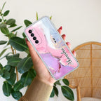 Pink Gradient Marble Customize Anti Yellow Case For Oppo Reno 4 Pro