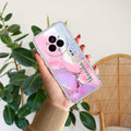 Pink Gradient Marble Customize Anti Yelllow Case For Realme 14 Pro 5G