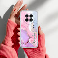 Pink Gradient Marble Customize Transparent Silicon Case For Realme 14 Pro Lite 5G