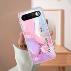 Pink Gradient Marble Customize Anti Yellow Case For Realme 16 5G