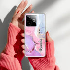Pink Gradient Marble Customize Anti Yelllow Case For Realme GT 7T 5G