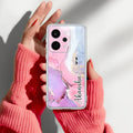 Pink Gradient Marble Customize Anti Yelllow Case For Realme P4 Power 5G