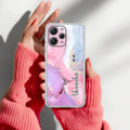 Pink Gradient Marble Customize Transparent Silicon Case For Redmi 12 4G