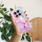 Pink Gradient Marble Customize Anti Yellow Case For Redmi Note 14 Pro 5G