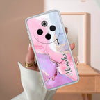 Pink Gradient Marble Customize Transparent Silicon Case For Vivo V30 Pro 5G