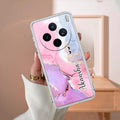 Pink Gradient Marble Customize Transparent Silicon Case For Vivo X200T 5G