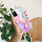 Pink Gradient Marble Customize Anti Yellow Case For Vivo Y21 / Vivo Y21A / Vivo Y21E /Vivo Y21S/ Vivo Y21T