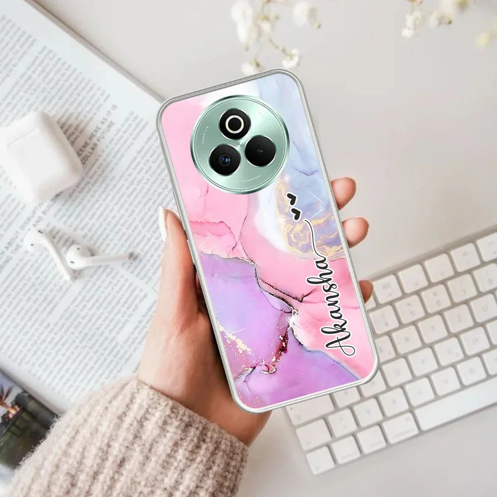 Pink Gradient Marble Customize Anti Yelllow Case For Realme P3 Pro 5G