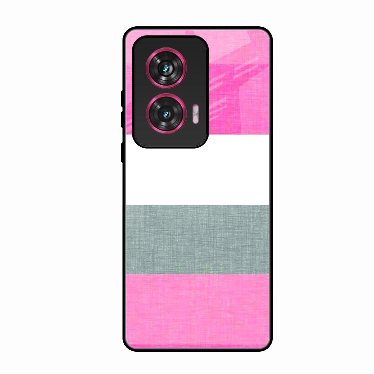 Pink Hues Harmony Glossy Metal Case Cover For Motorola Edge 50 Fusion 5G