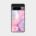 Pink Marble Glossy Metal Case Cover For Google Pixel 8 Pro 5G