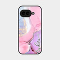 Pink Marble Glossy Metal Case Cover For Google Pixel 9A 5G