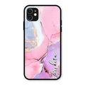Pink Marble Glossy Metal Case Cover For iPhone 11