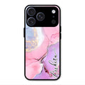 Pink Marble Glossy Metal Case Cover For iPhone 17 Pro